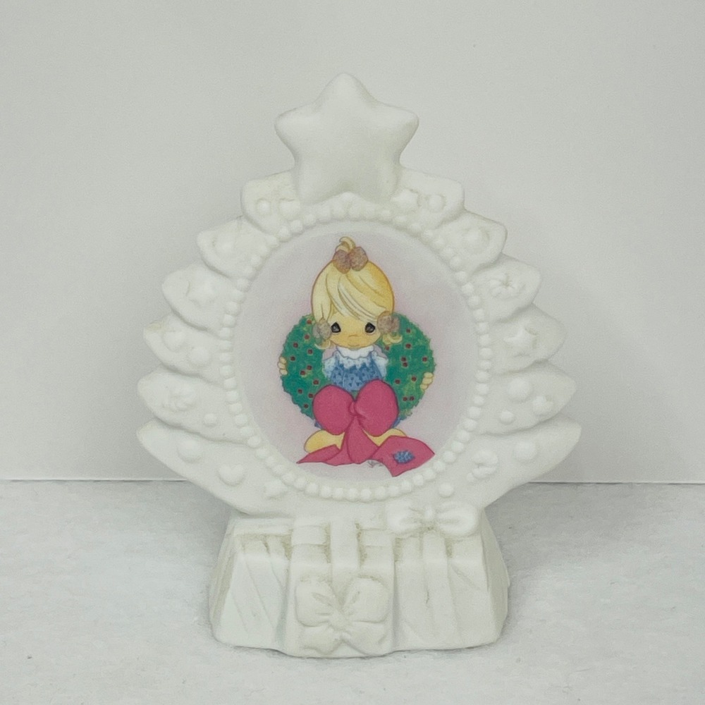 Precious Moments Surrounded With Joy Christmas Tree Porcelain Figurine White‎